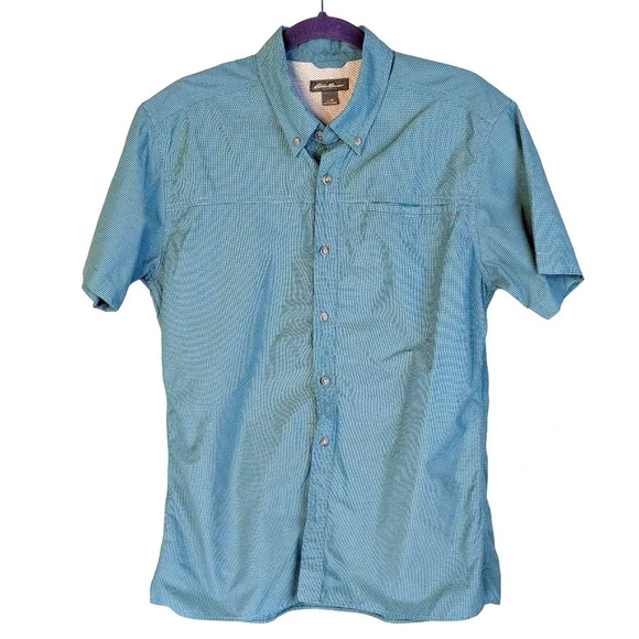 Eddie Bauer Buttondown Green Short sleeve Shirt Size Medium - Picture 1 of 8